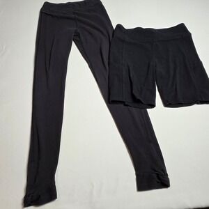 So Active Black Cotton Blend Athletic Leggings and Shorts Lot of 2 XL 14/16